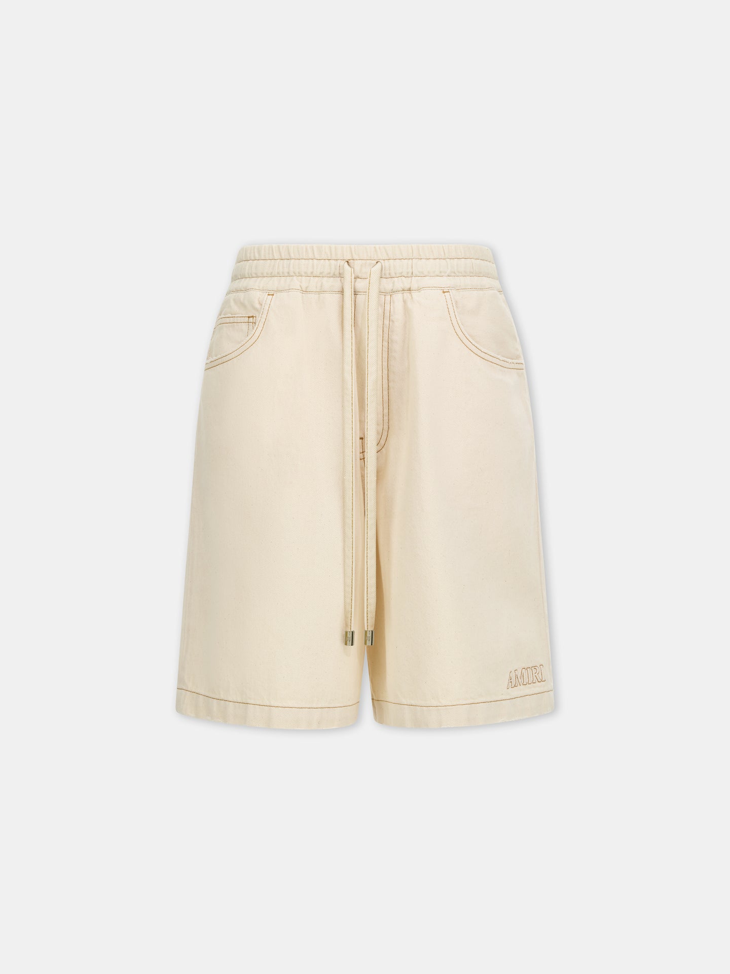 DRAWSTRING DENIM SHORT - Ecru - AMIRI