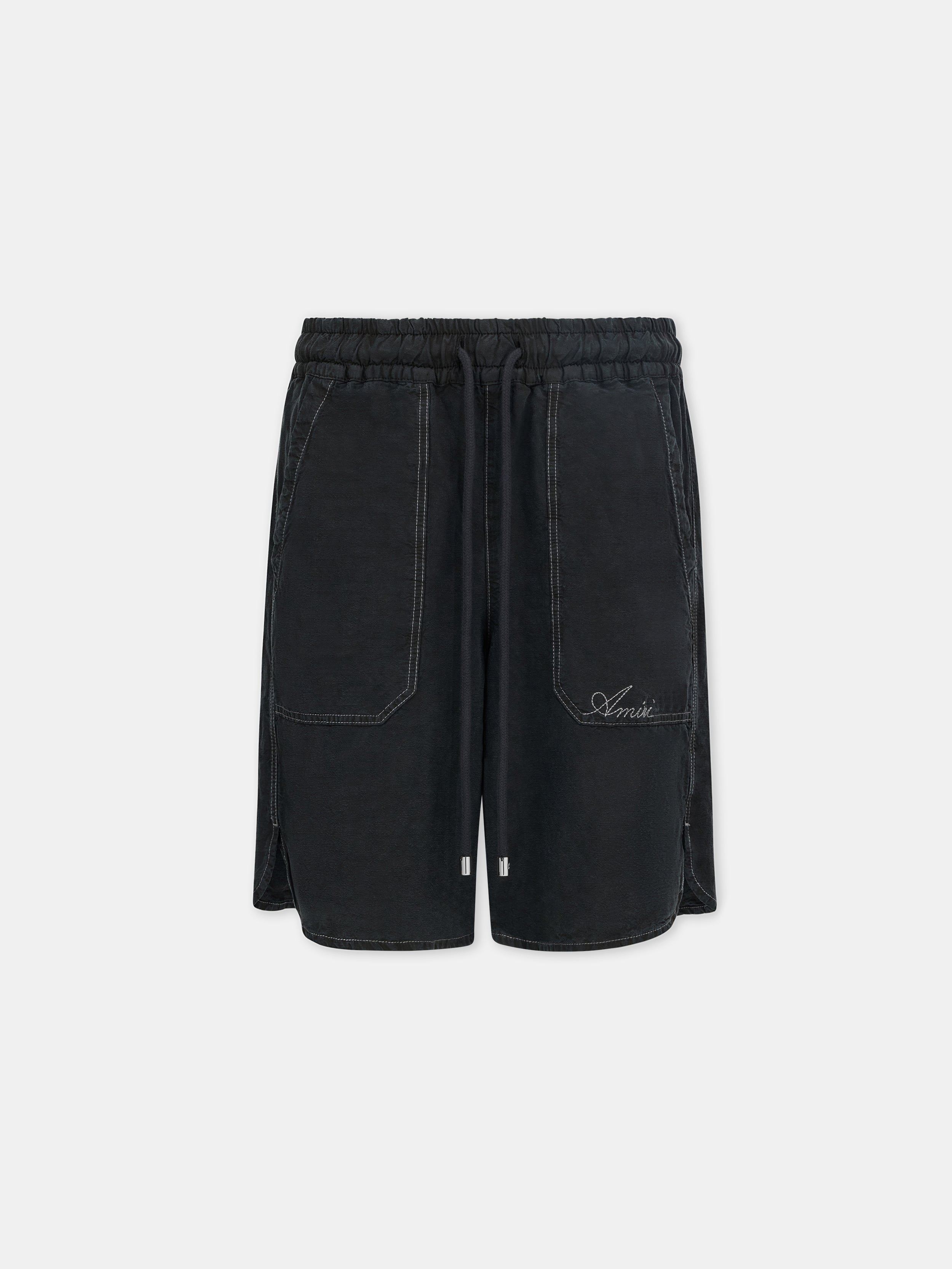 Product SCRIPT LINEN GD SHORT - Black featured image