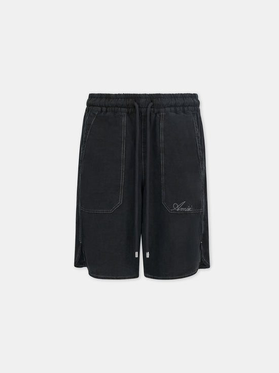 SCRIPT LINEN GD SHORT - Black - AMIRI