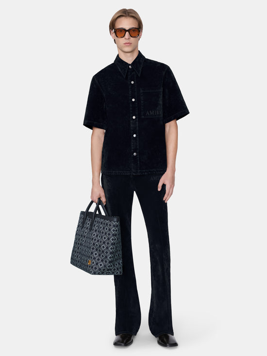 VELVET CAMP SHIRT - BLACK - AMIRI