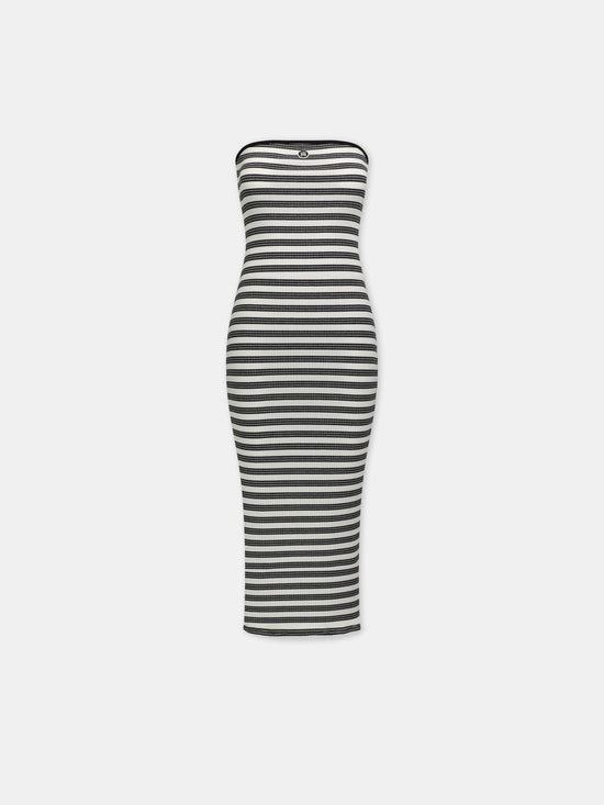 WOMEN - WOMEN'S MA STRIPED MAXI DRESS - White - AMIRI