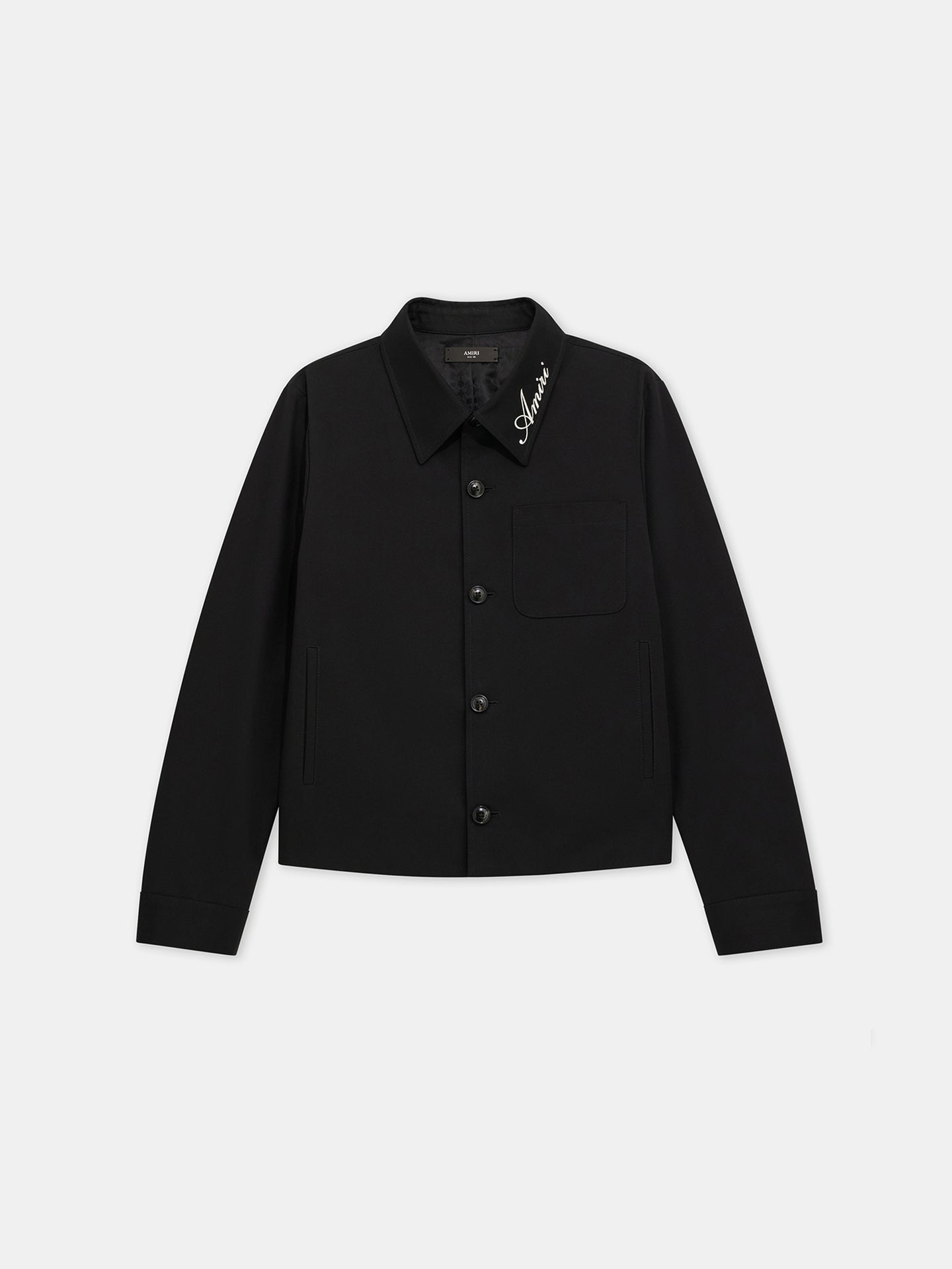 SCRIPT COLLAR SHIRT JACKET - Black - AMIRI