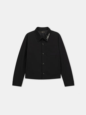 SCRIPT COLLAR SHIRT JACKET - Black - AMIRI