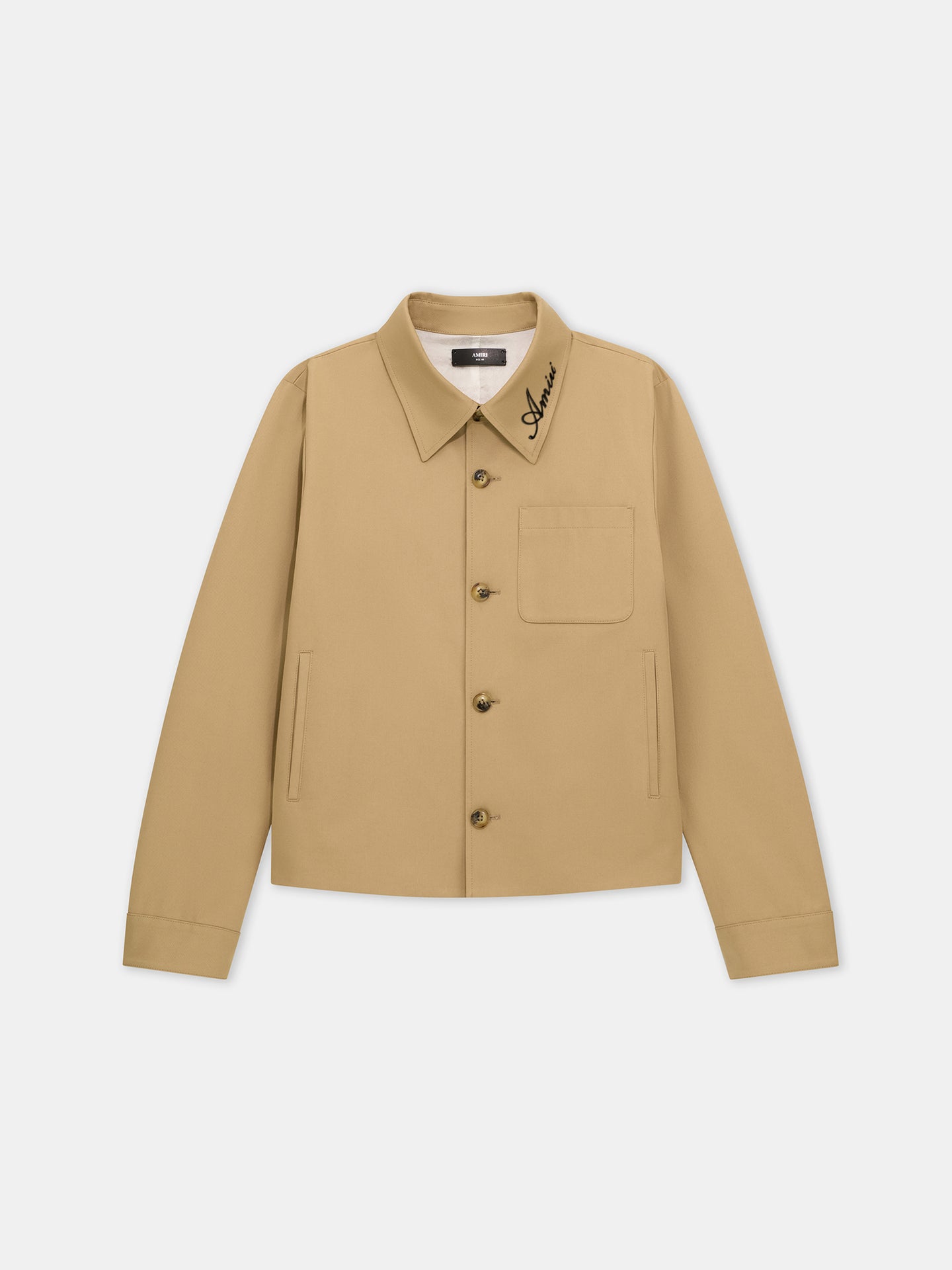 SCRIPT COLLAR SHIRT JACKET - Earth - AMIRI