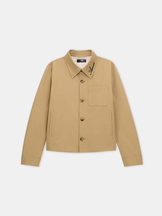 SCRIPT COLLAR SHIRT JACKET - Earth - AMIRI