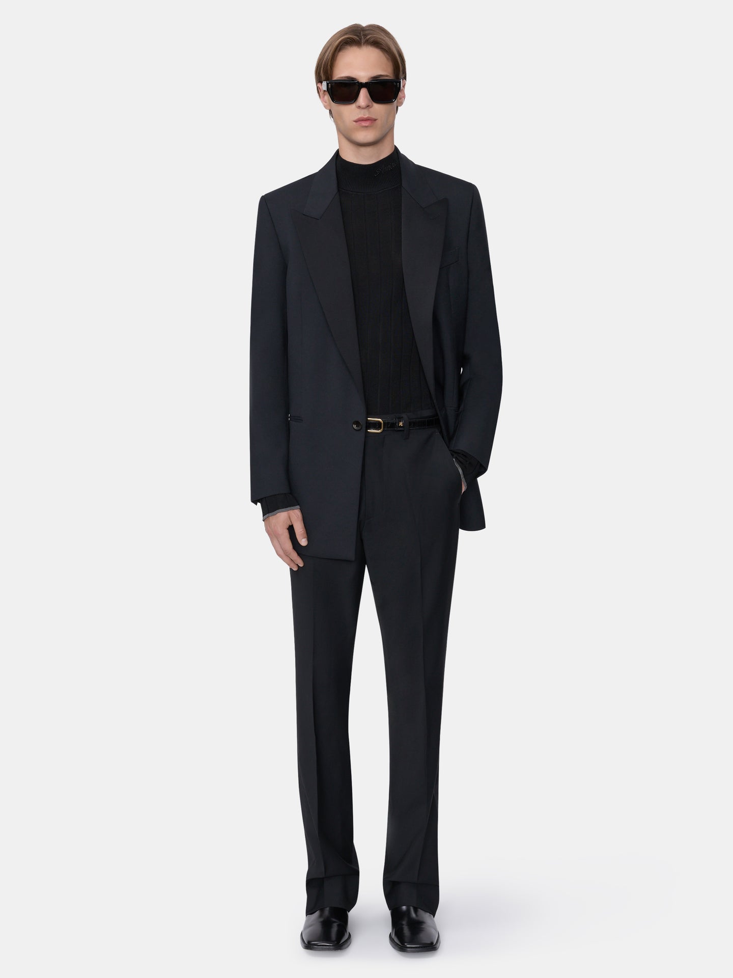 SINGLE-BREASTED TUXEDO JACKET - BLACK