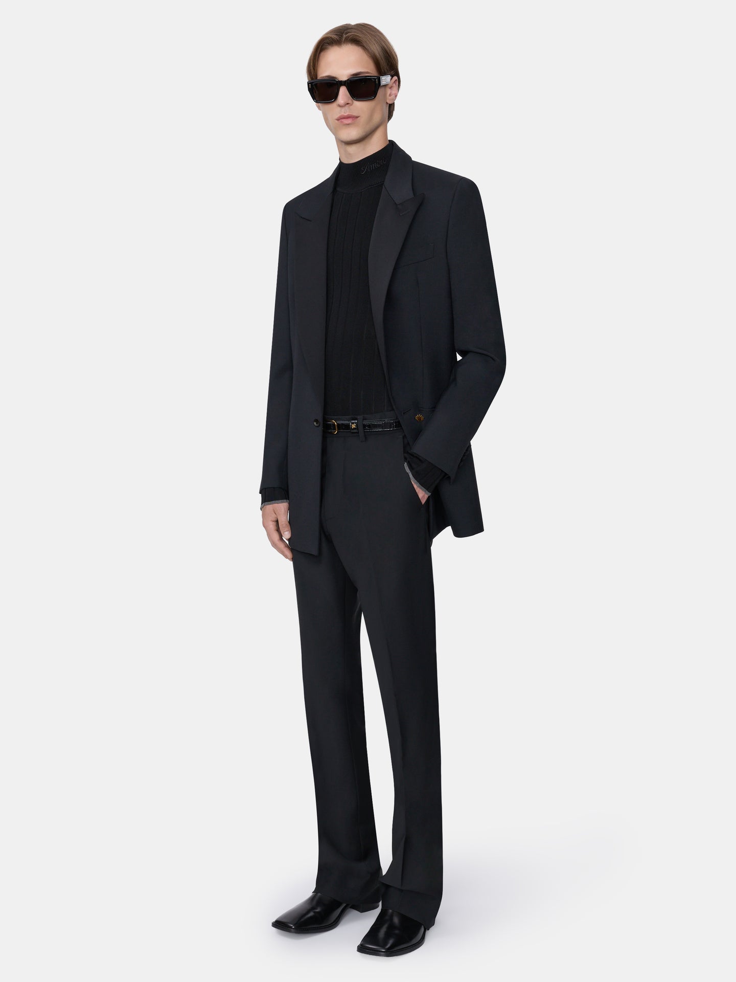 SINGLE-BREASTED TUXEDO JACKET - BLACK