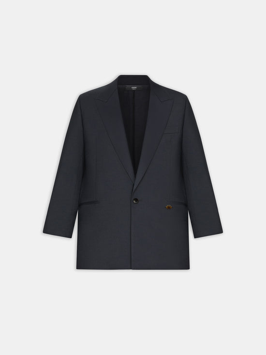 SINGLE-BREASTED TUXEDO JACKET - BLACK