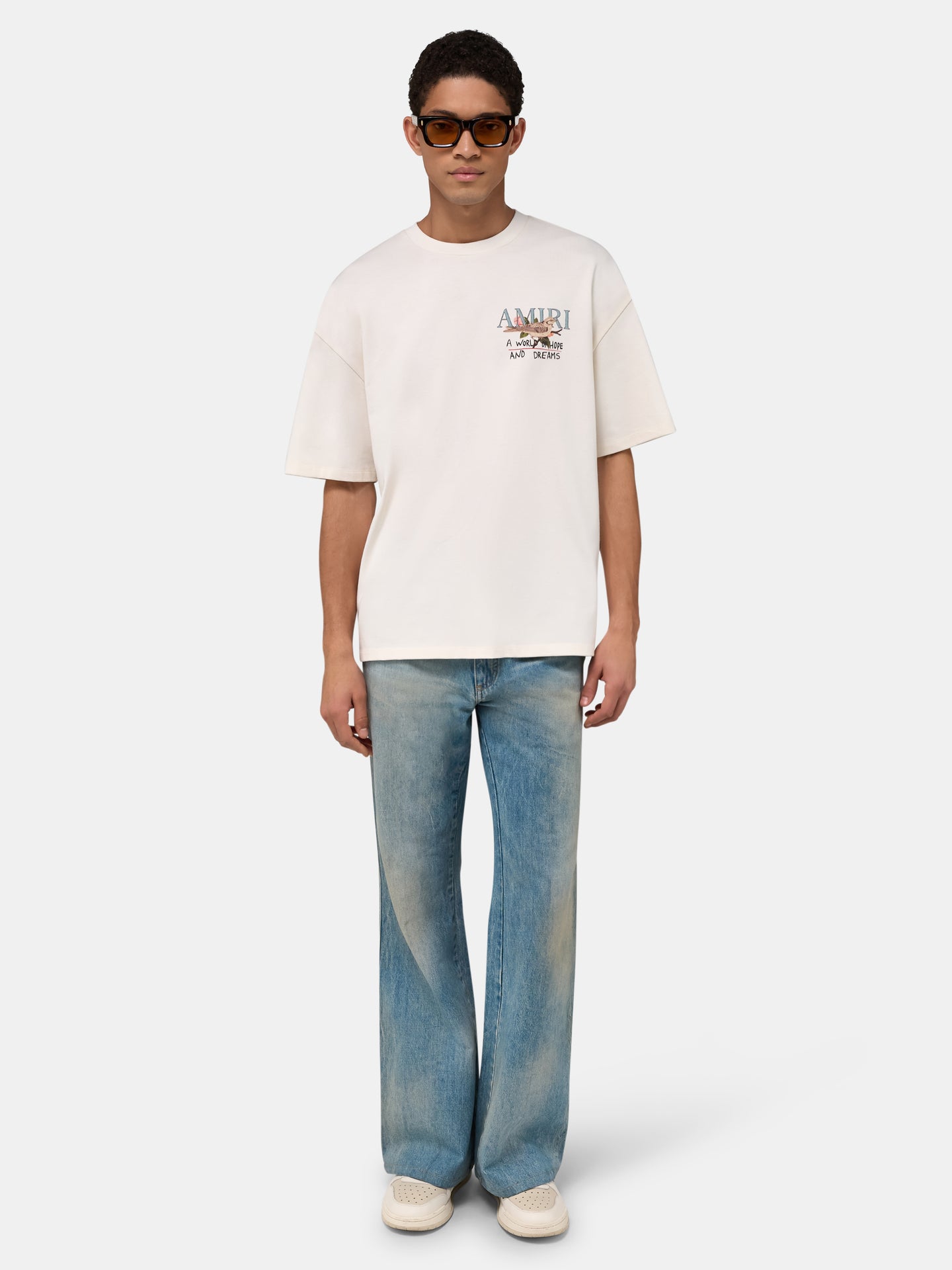 HOPE AND DREAMS OVERSIZED TEE - Alabaster - AMIRI