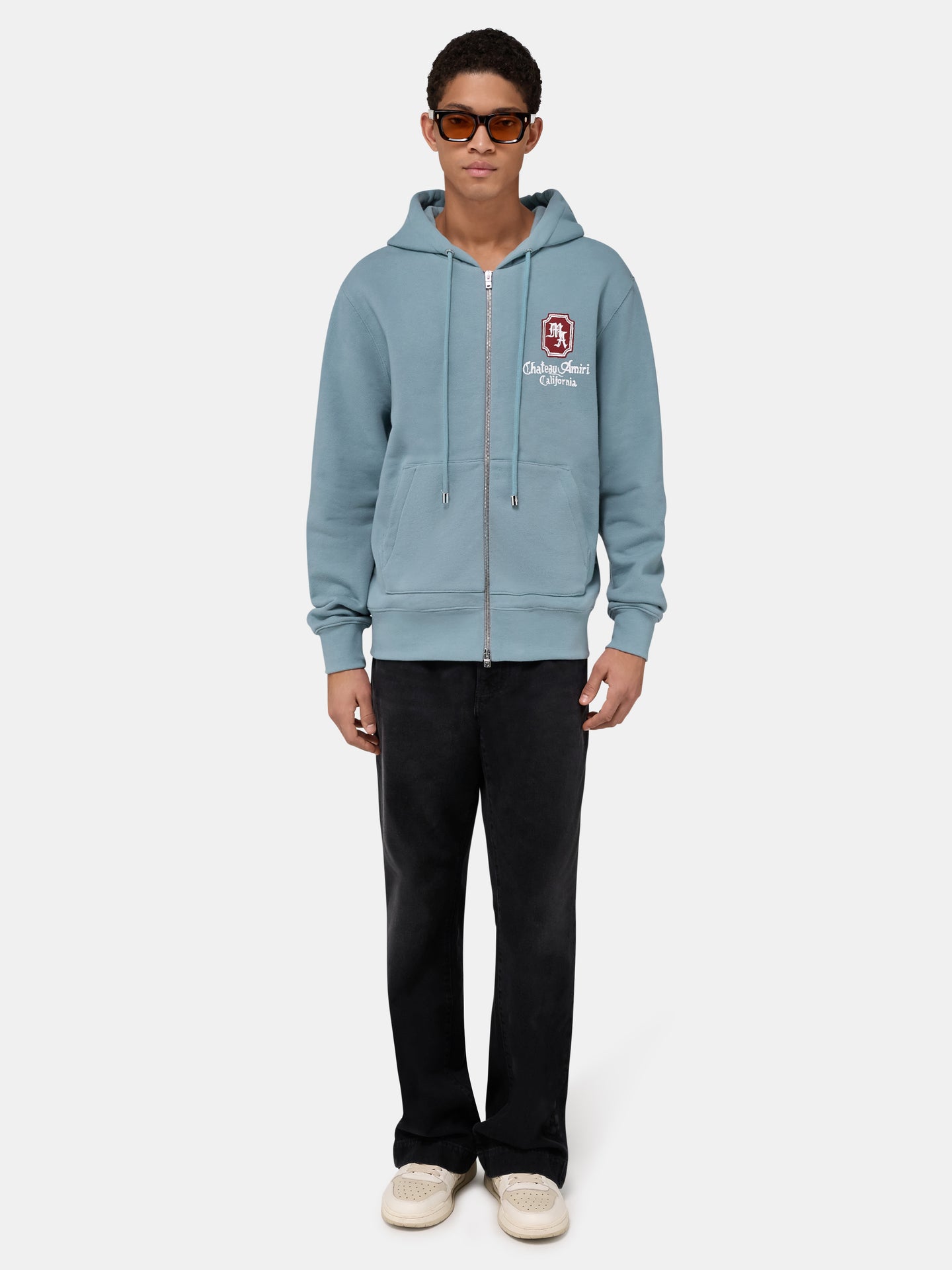 MA CHATEAU ZIP HOODIE - Steel - AMIRI