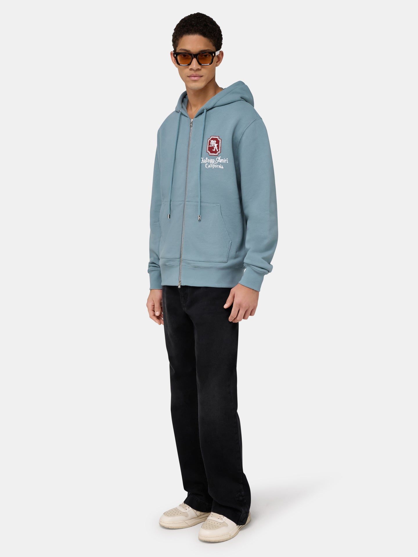 MA CHATEAU ZIP HOODIE - Steel - AMIRI