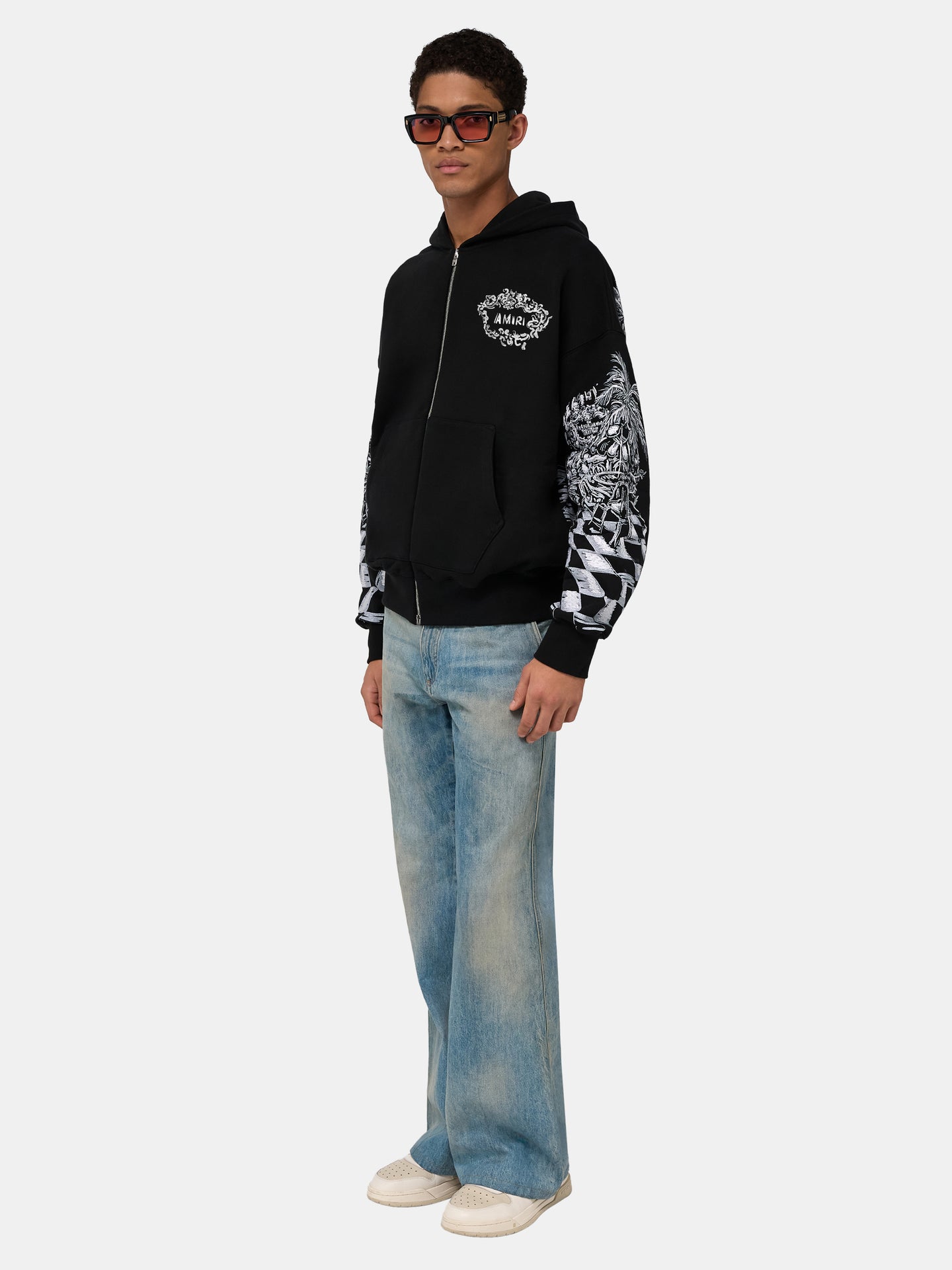 CHATEAU SKETCH ZIP HOODIE - Black - AMIRI