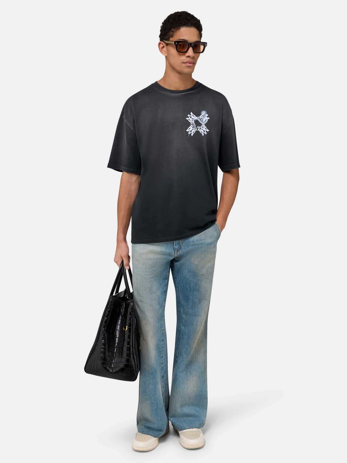 MA QUAD SNAKE OVERSIZED TEE - Black - AMIRI