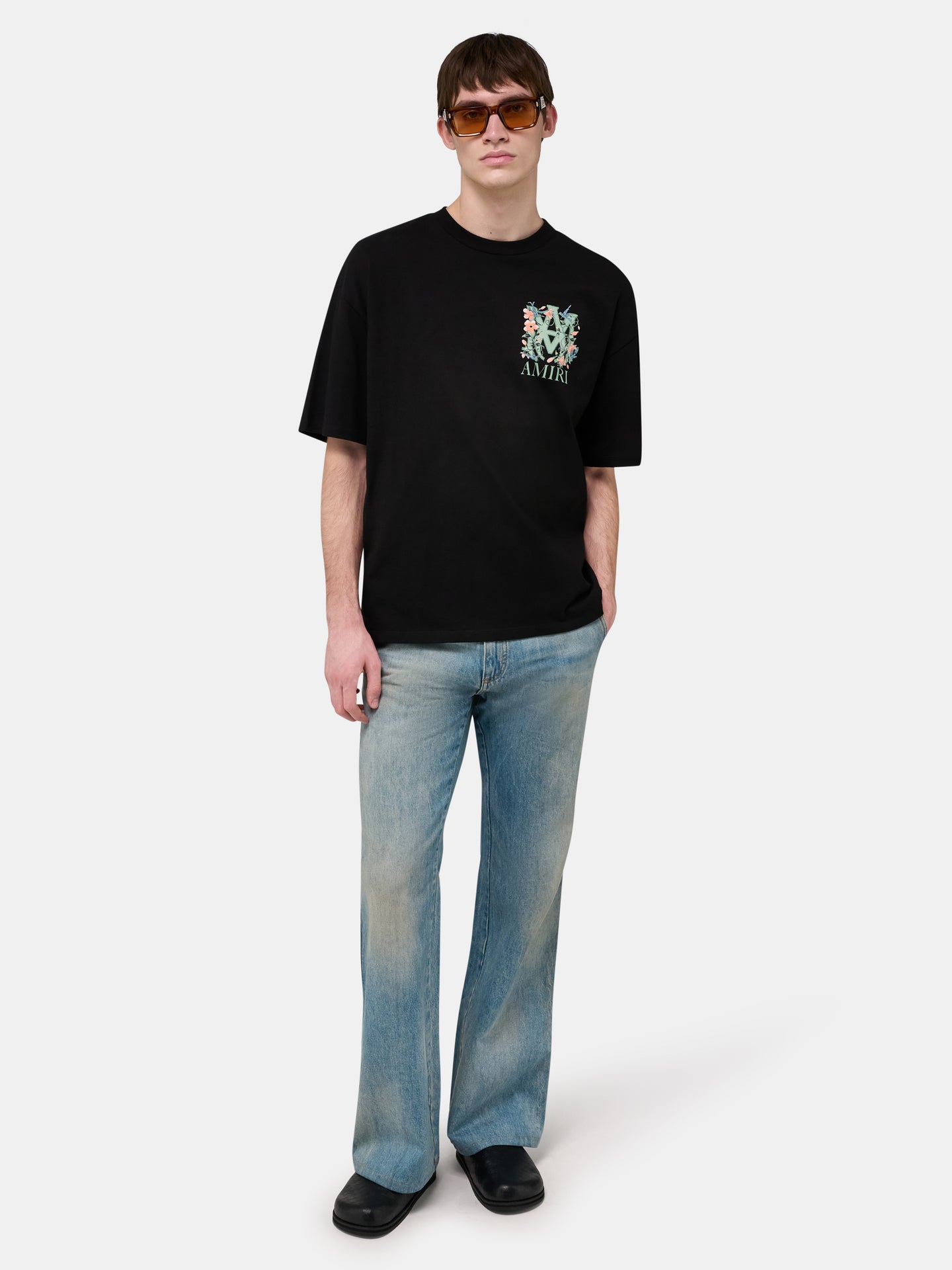 MA FLORAL OVERSIZED TEE - Black - AMIRI