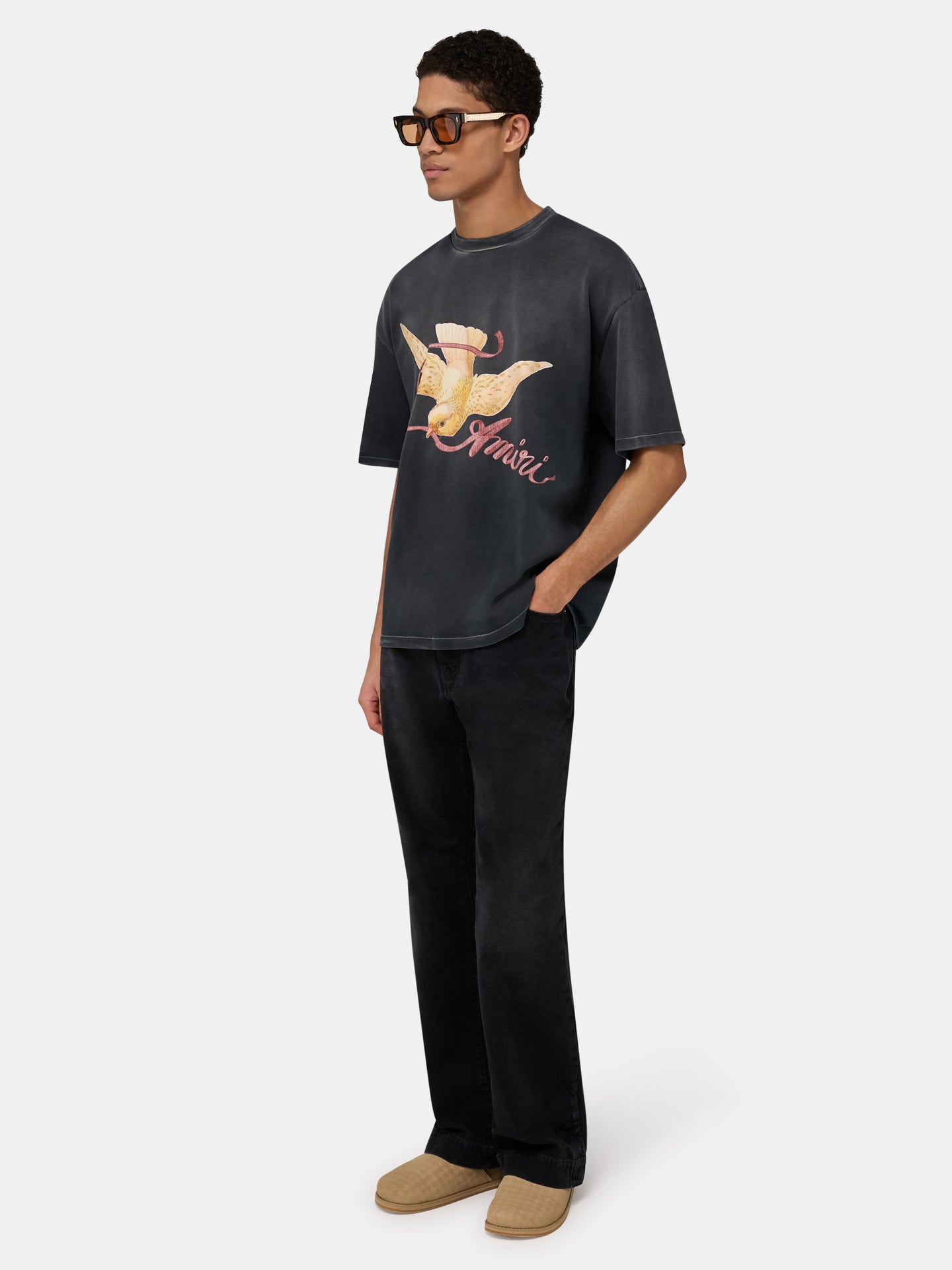 AMIRI RIBBON OVERSIZED TEE - Black - AMIRI