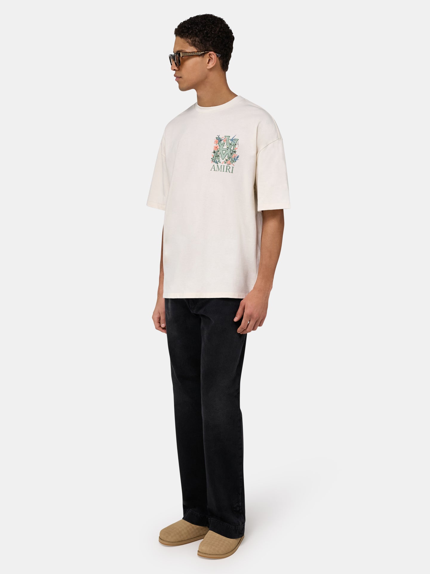 MA FLORAL OVERSIZED TEE - Ivory - AMIRI