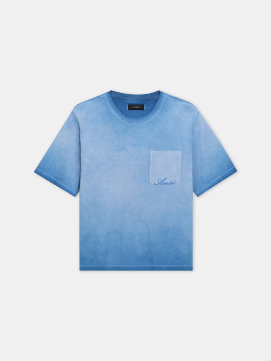 FADED POCKET BOX TEE - Sapphire - AMIRI