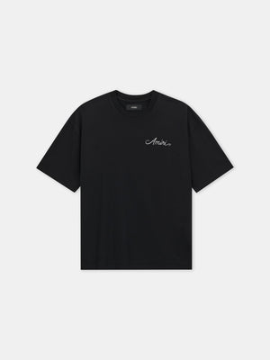 MA QUAD CHECKERBOARD OVERSIZED TEE - Black - AMIRI