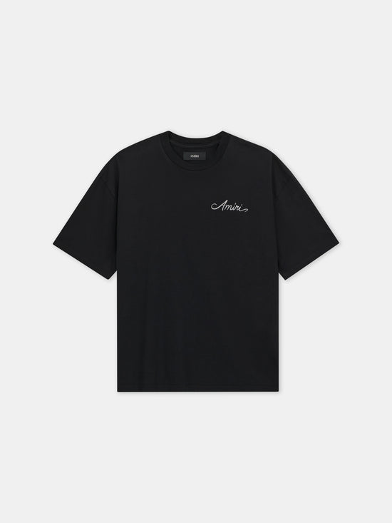 MA QUAD CHECKERBOARD OVERSIZED TEE - Black - AMIRI