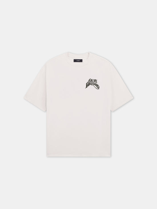 AMIRI HOLLYWOOD LIGHTWEIGHT JERSEY SKATE TEE - Ivory