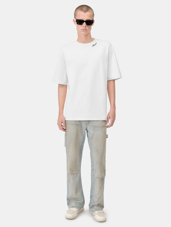 AMIRI SCRIPT SKATER TEE - White - AMIRI
