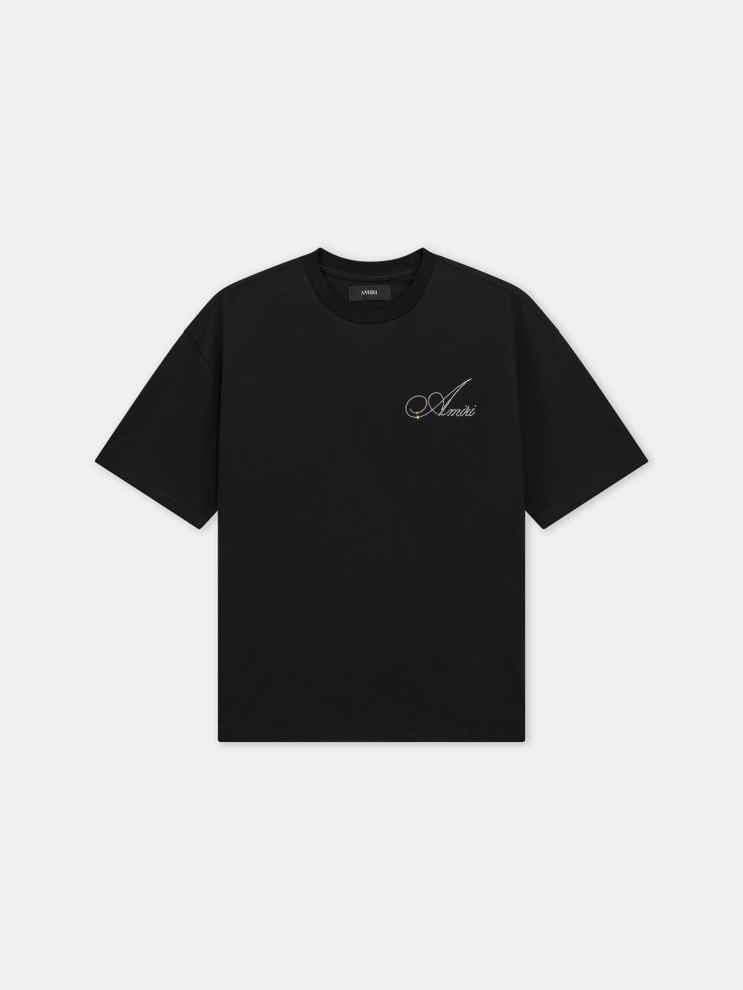 Product CRYSTAL AMIRI SCRIPT OVERSIZED TEE - Black featured image