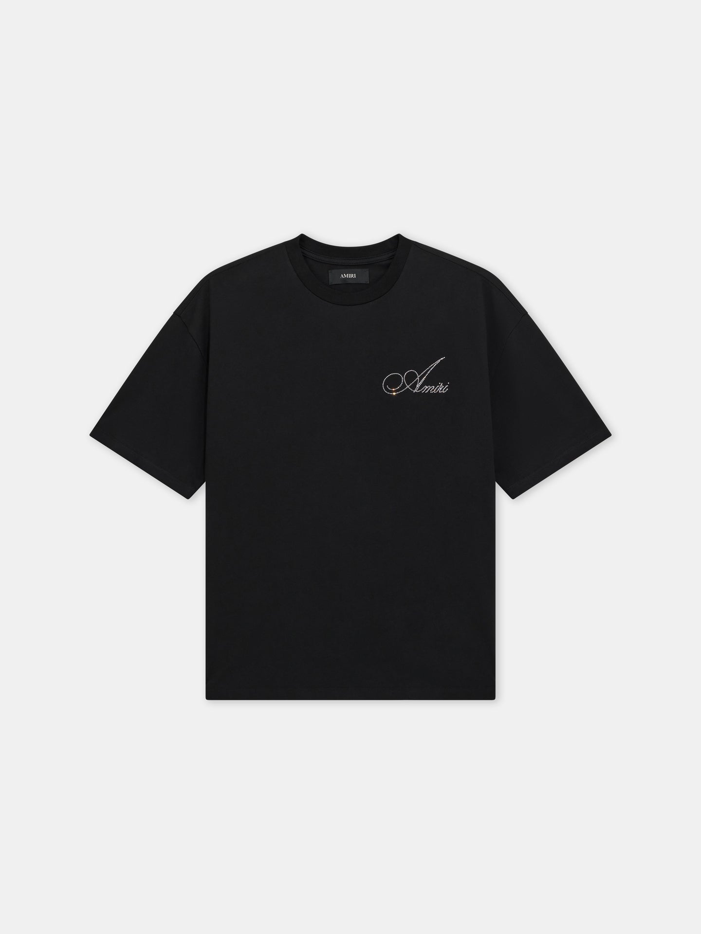 CRYSTAL AMIRI SCRIPT OVERSIZED TEE - Black - AMIRI