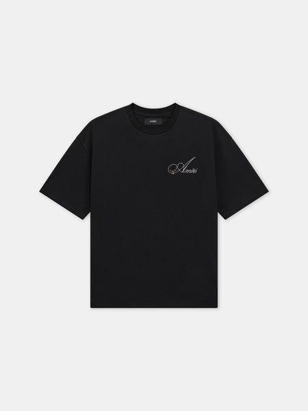 CRYSTAL AMIRI SCRIPT OVERSIZED TEE - Black