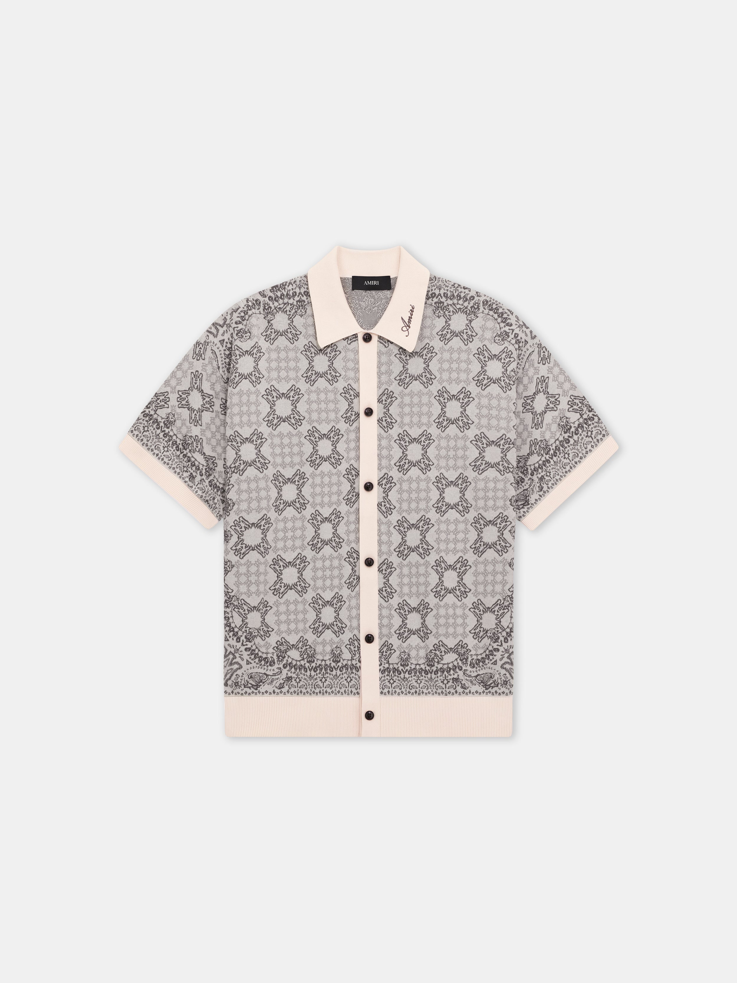 Product MA QUAD CHECK MESH KNIT SHIRT - Alabaster featured image