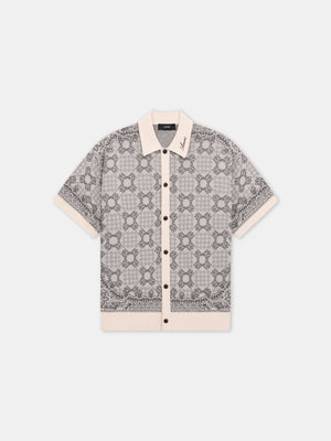 MA QUAD CHECK MESH KNIT SHIRT - Alabaster - AMIRI