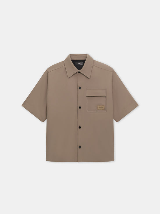 AMIRI PATCH CADY SHORT SLEEVE POCKET SHIRT - Dark Sand - AMIRI