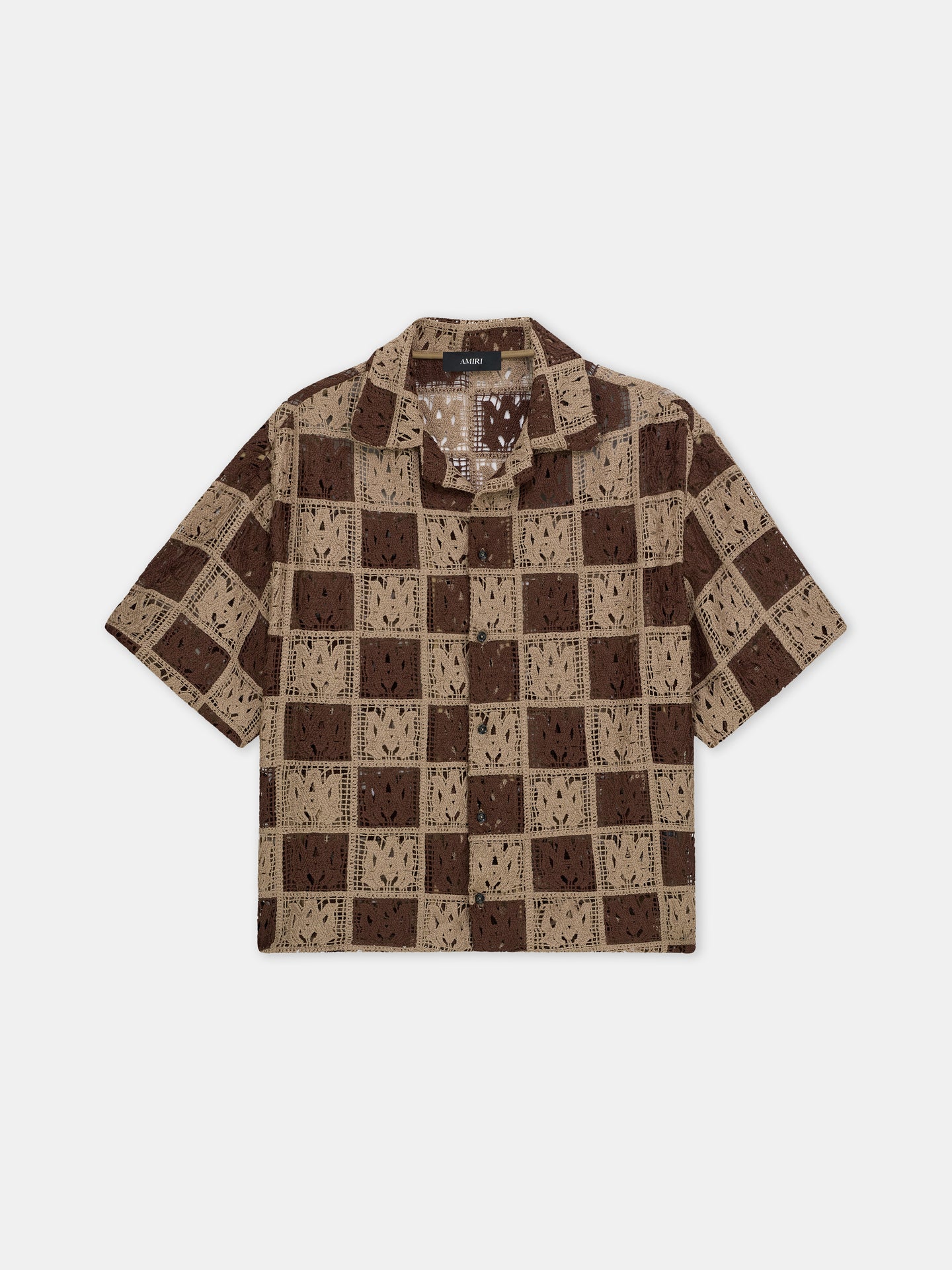 MA QUAD CHECKER OVERSIZED CAMP SHIRT - Earth - AMIRI