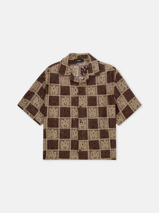 MA QUAD CHECKER OVERSIZED CAMP SHIRT - Earth - AMIRI