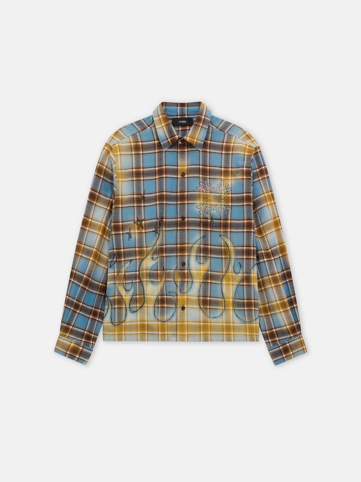 MA QUAD BLEACHED FLANNEL - Blue - AMIRI