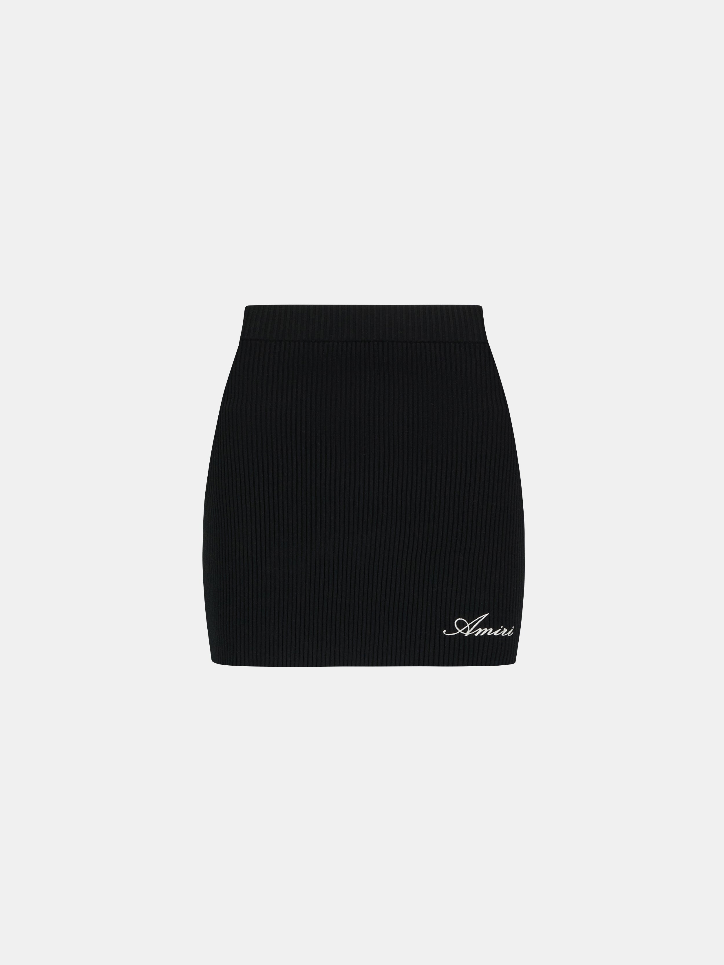 Product WOMEN - WOMEN'S SCRIPT RIB KNIT MINI SKIRT - Black featured image