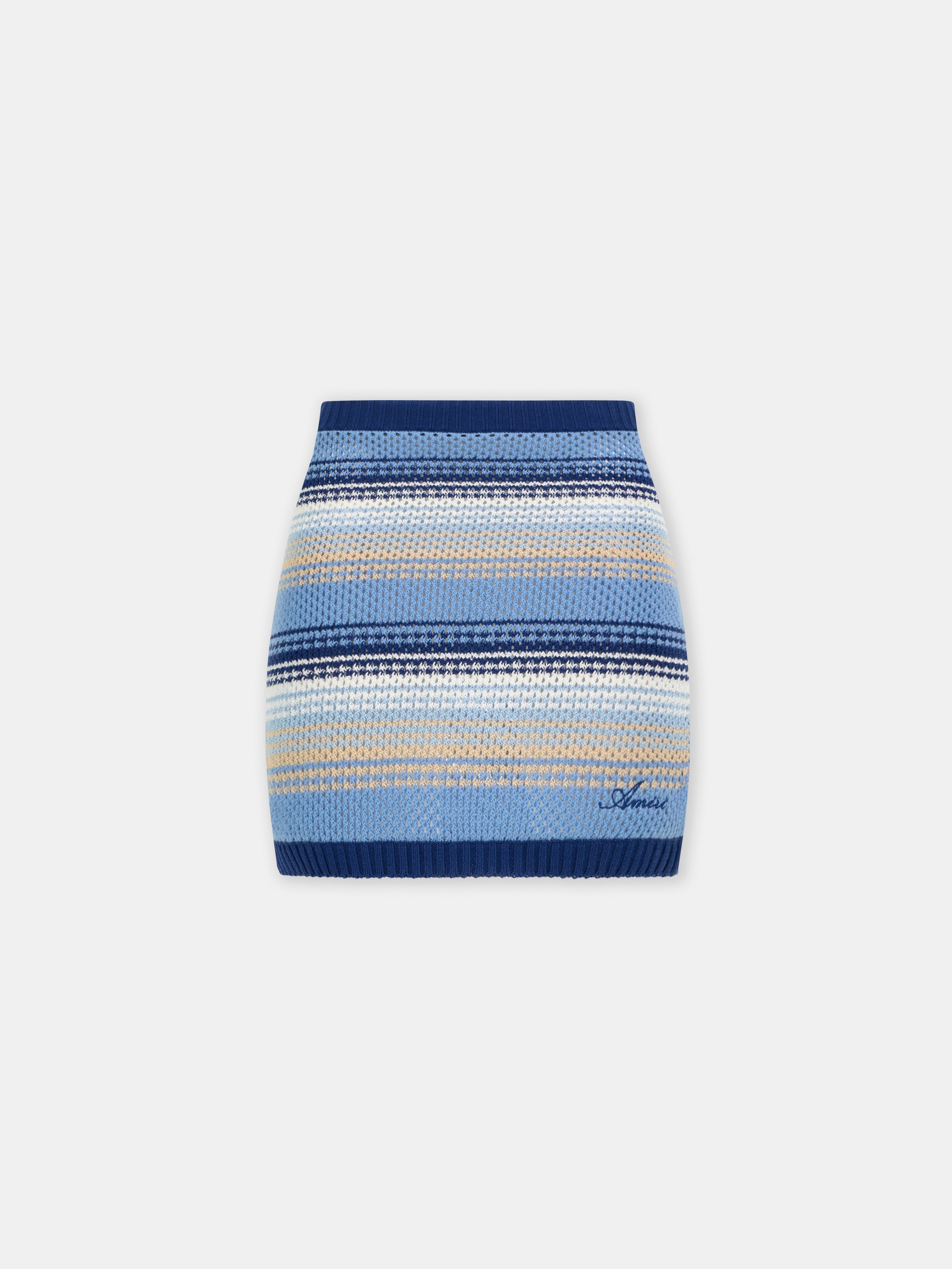 Product WOMEN - WOMEN'S SCRIPT STRIPE KNIT MINI SKIRT - Blue featured image