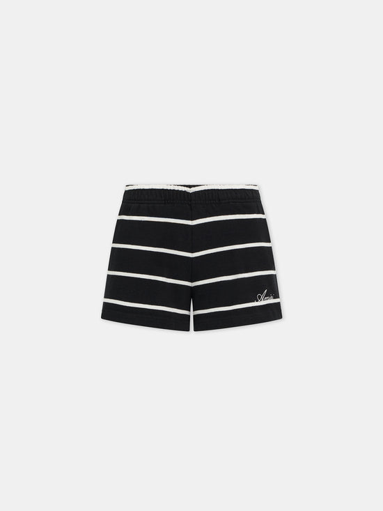 WOMEN - WOMEN'S STRIPED SWEATSHORT - Black - AMIRI