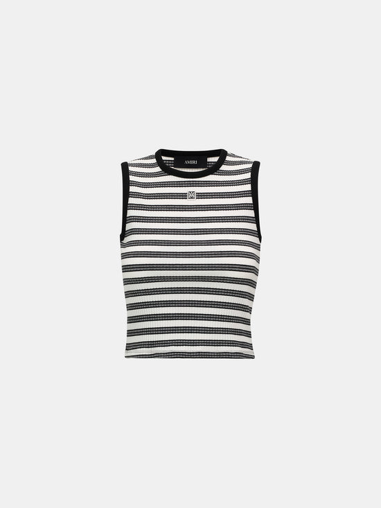 WOMEN - WOMEN'S MA STRIPED SLEEVLESS TOP - White - AMIRI