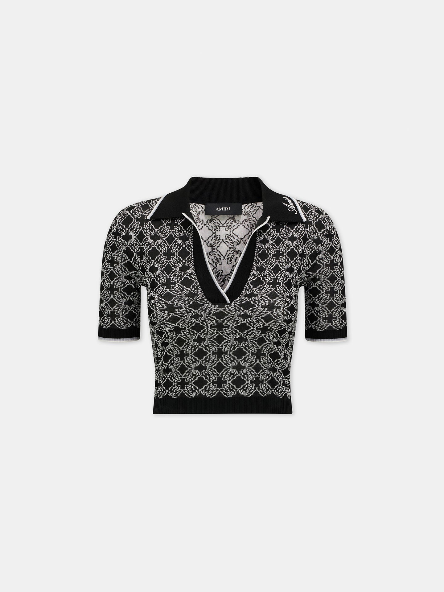 WOMEN - WOMEN'S MA QUAD KNIT SHORT SLEEVE POLO - Black - AMIRI