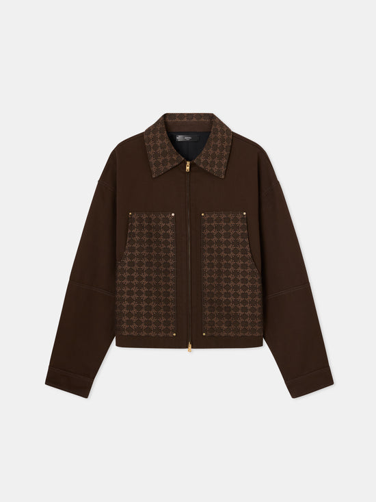MA QUAD JACQUARD WORK JACKET - Dark Brown