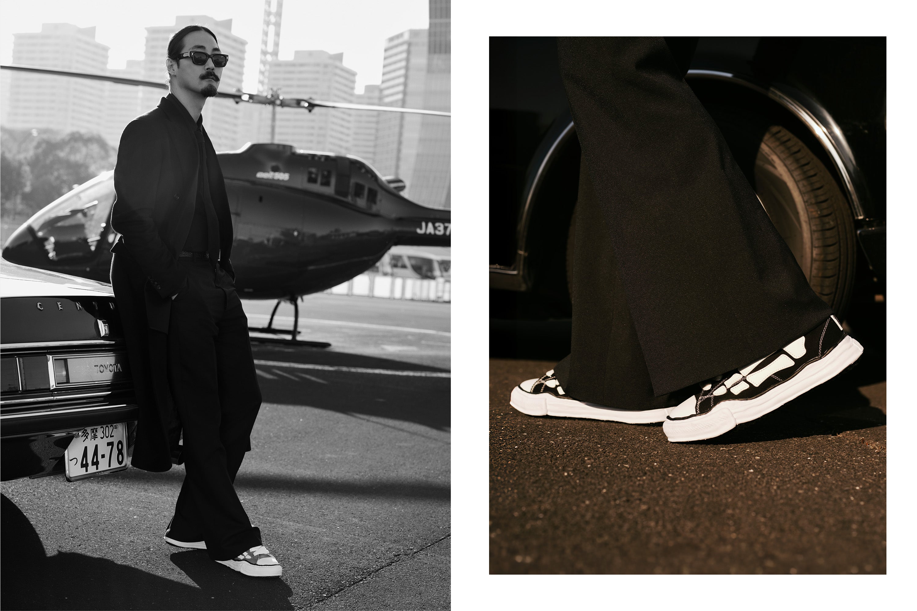MMY×AMIRI コラボスニーカー　ブラック サイズ43 AMIRI x MAISON MIHARA YASUHIRO PART II