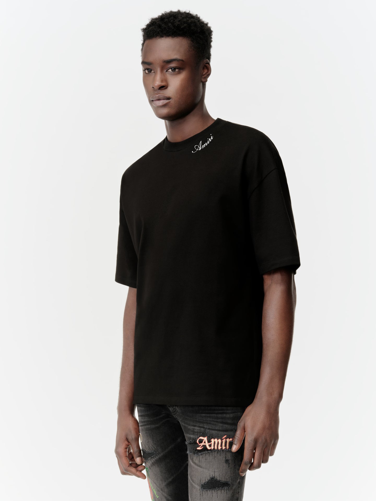AMIRI SCRIPT SKATER TEE - Black - AMIRI