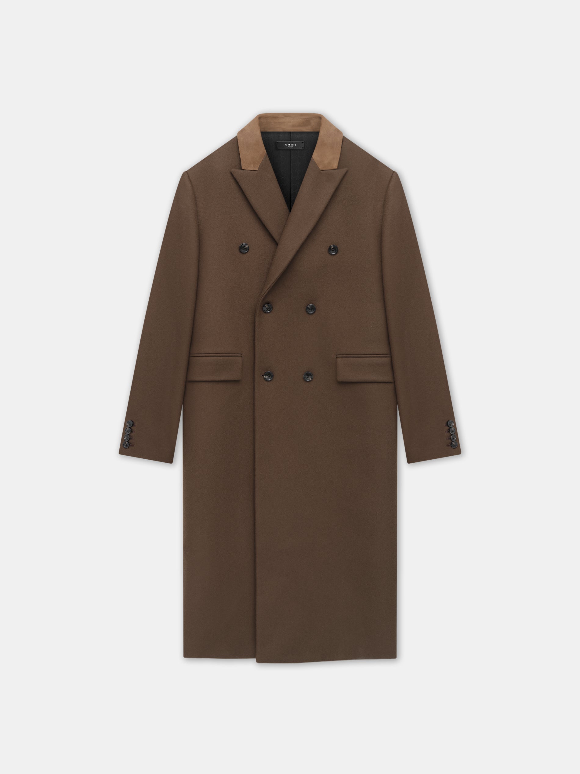 Product DOUBLE-BREASTED OVERCOAT - Dark Brown featured image