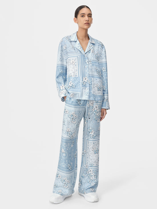 WOMEN - WOMEN'S BANDANA FLORAL PJ PANT - Cerulean