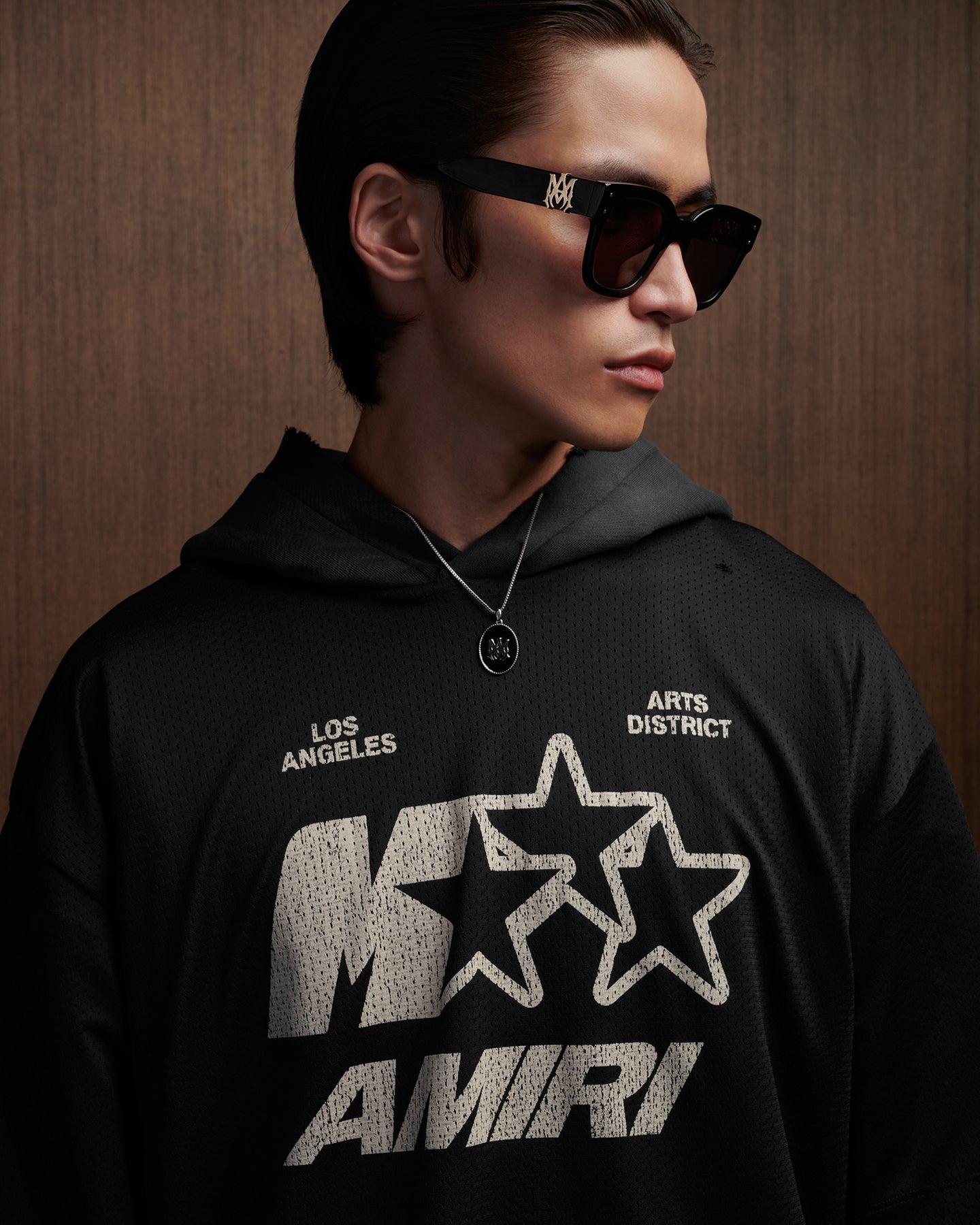 MA STAR MESH HOODIE - Black