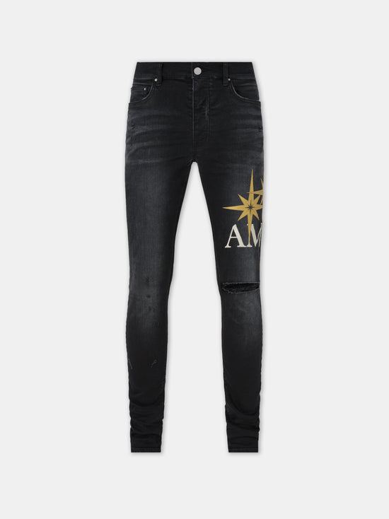 STARBURST APPLIQUE SKINNY JEAN - Vintage Black