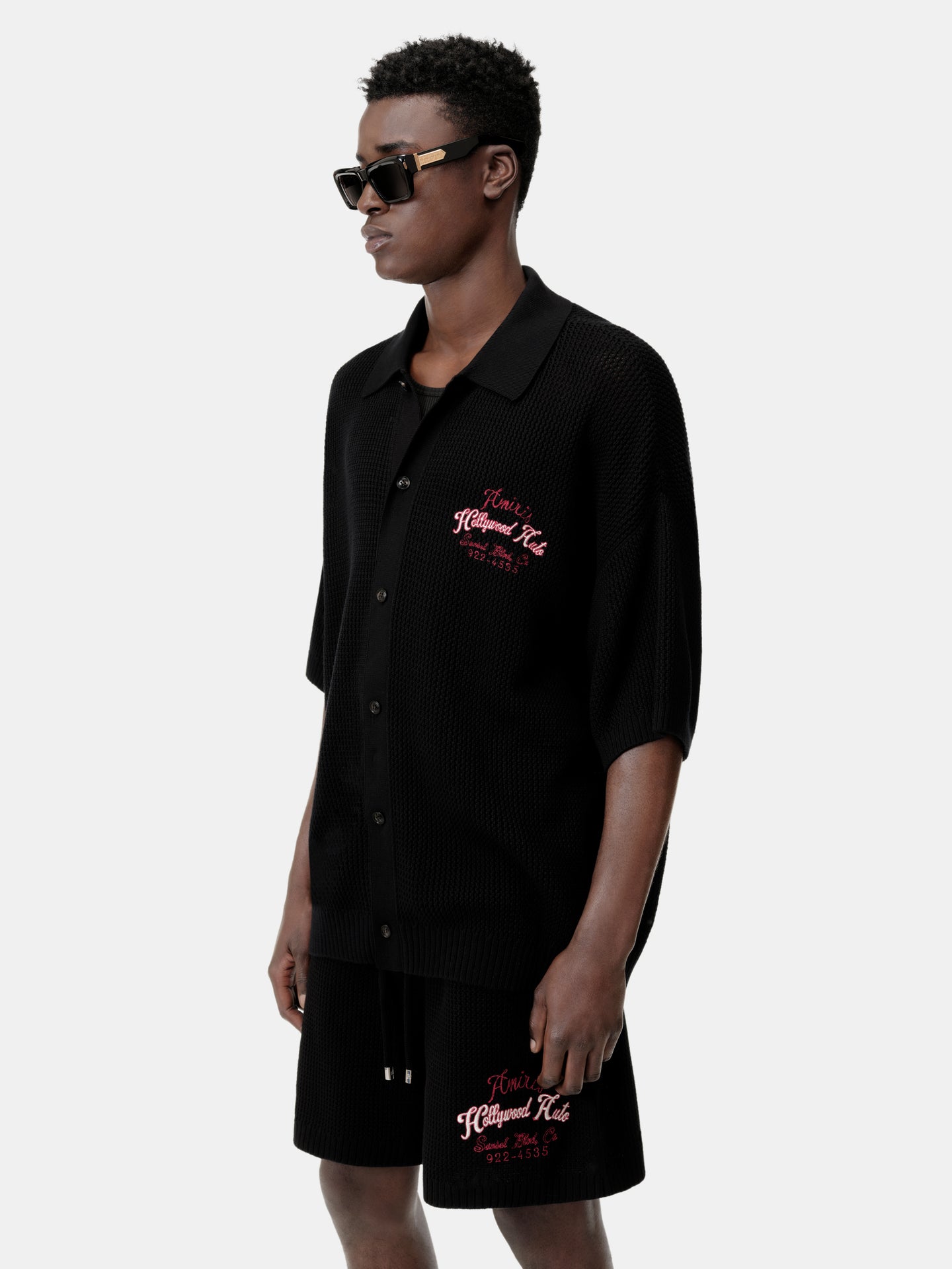 HOLLYWOOD AUTO MESH SHIRT - Black - AMIRI