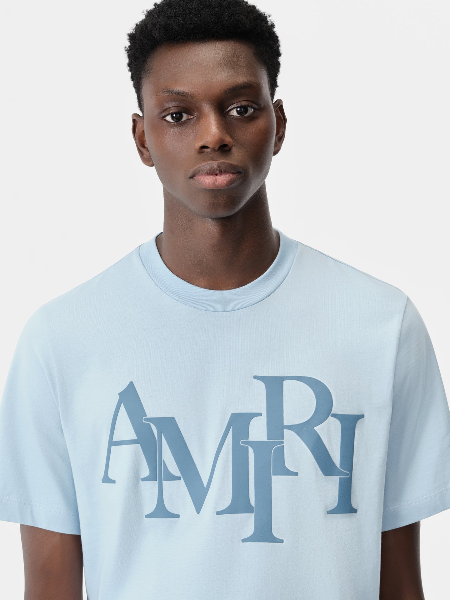 AMIRI STAGGERED TEE - Cerulean