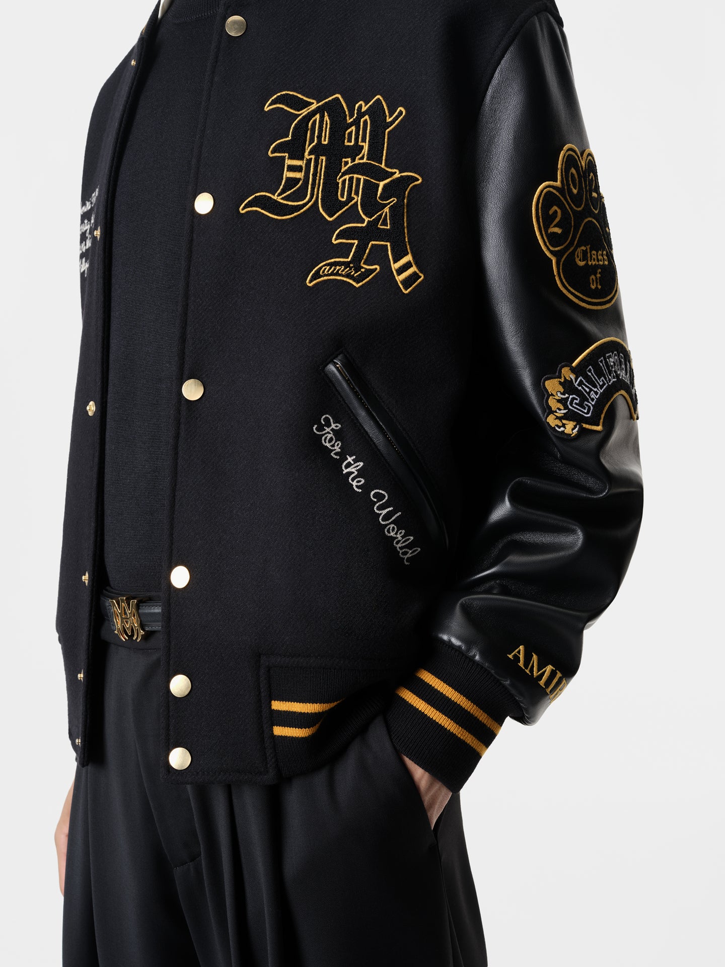 AMIRI LION VARSITY JACKET - Black