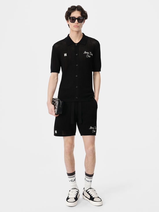 AMIRI SURF CLUB CROTCHET POLO - Black